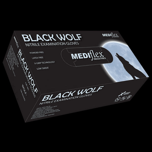 Black Wolf Nitrile Gloves - Large